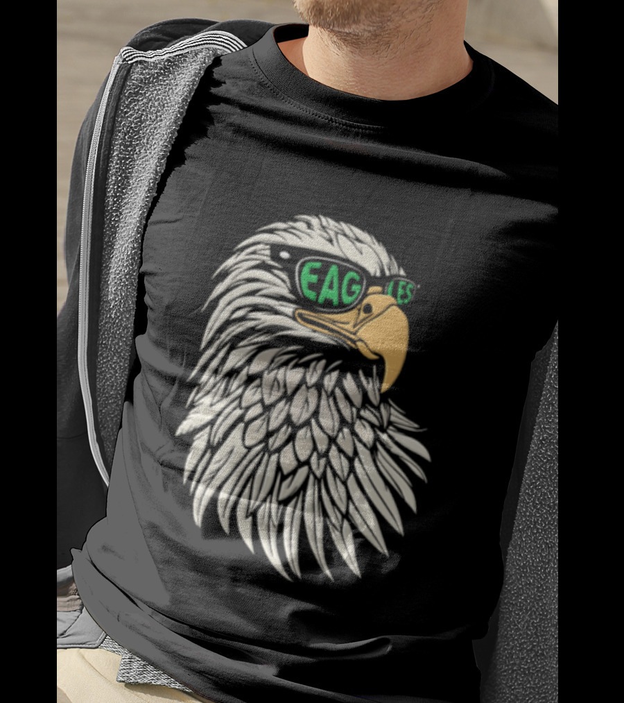 Philadelphia Eagles Bald Eagle Head With Sunglasses T-Shirt