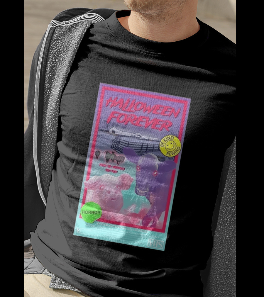 Halloween Forever Be Kind Rewind Forverland Farm Animal Sanctuary Horror VHS T-Shirt