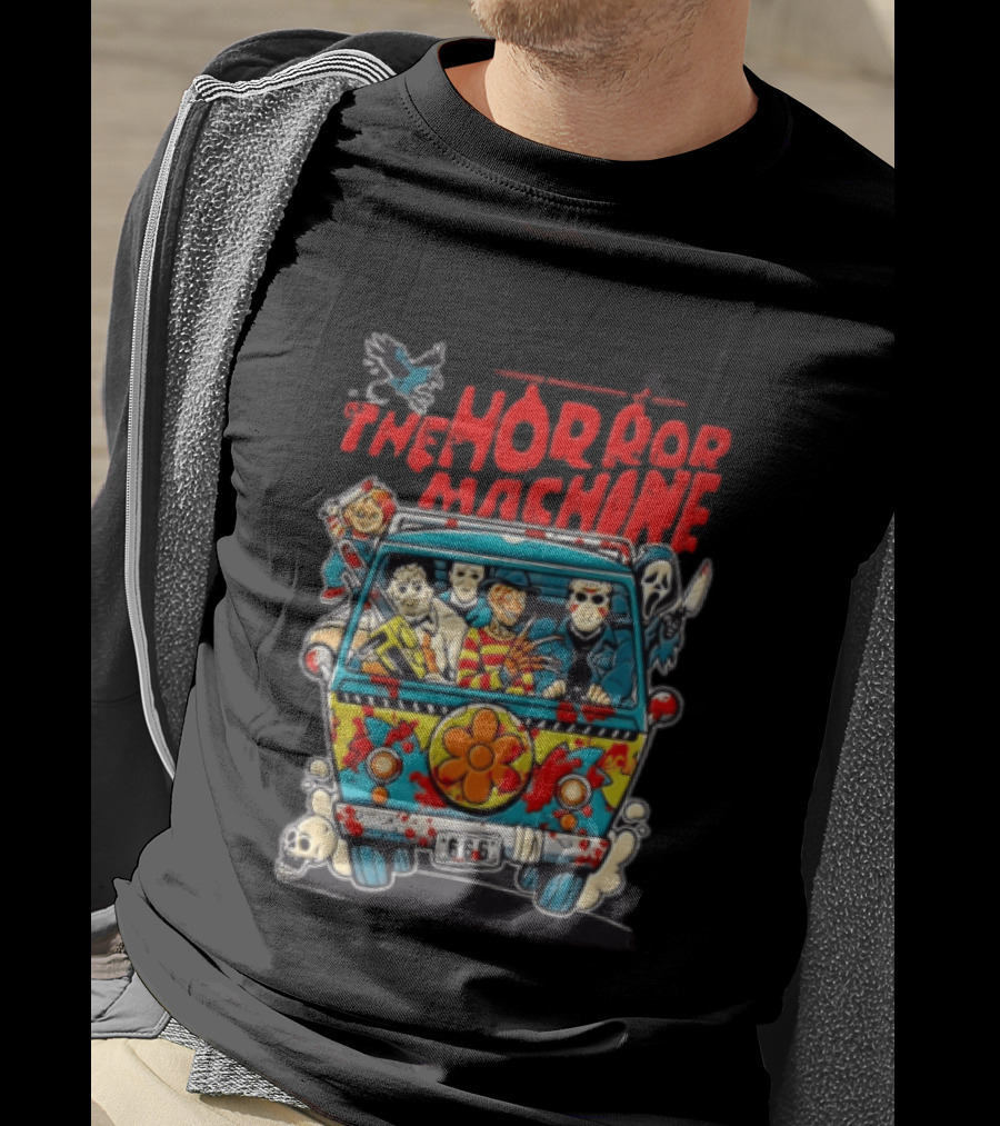 The Horror Machine Halloween Movie Icons Spooky Van Adventure T-Shirt