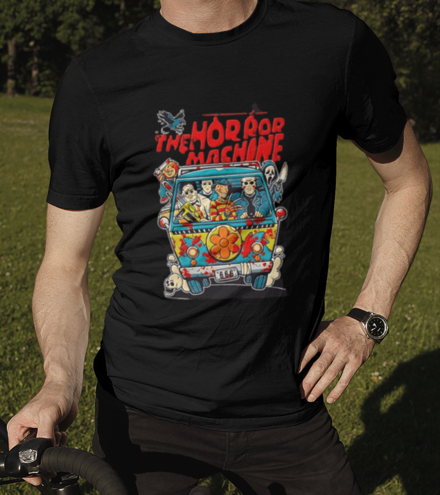 The Horror Machine Halloween Movie Icons Spooky Van Adventure T-Shirt