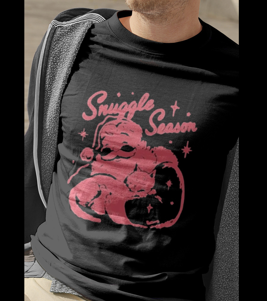 Snuggle Season Santa Claus Christmas Cat T-Shirt