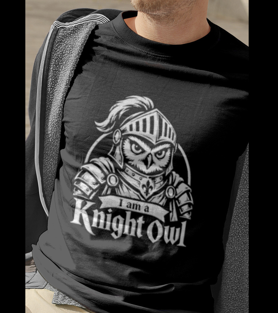 Medieval Knight Owl Armor T-Shirt