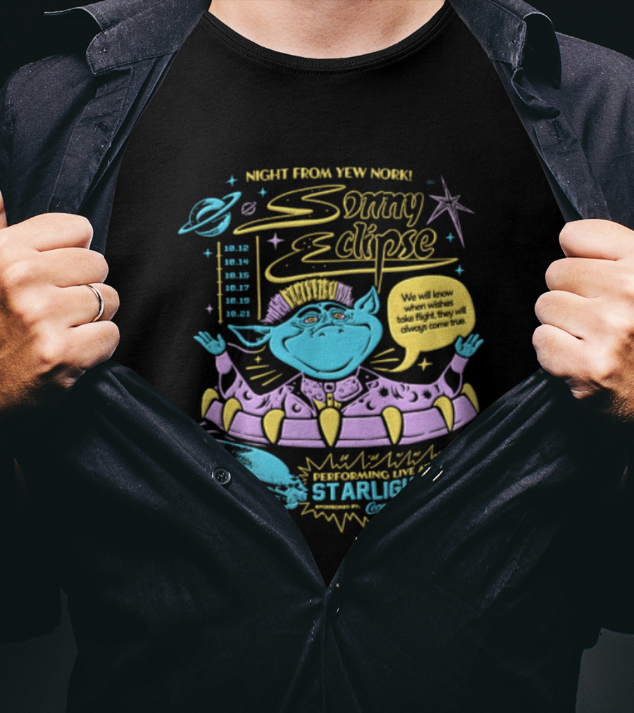 Night From Yew Nork Sonny Eclipse Starlight Cafe T-Shirt