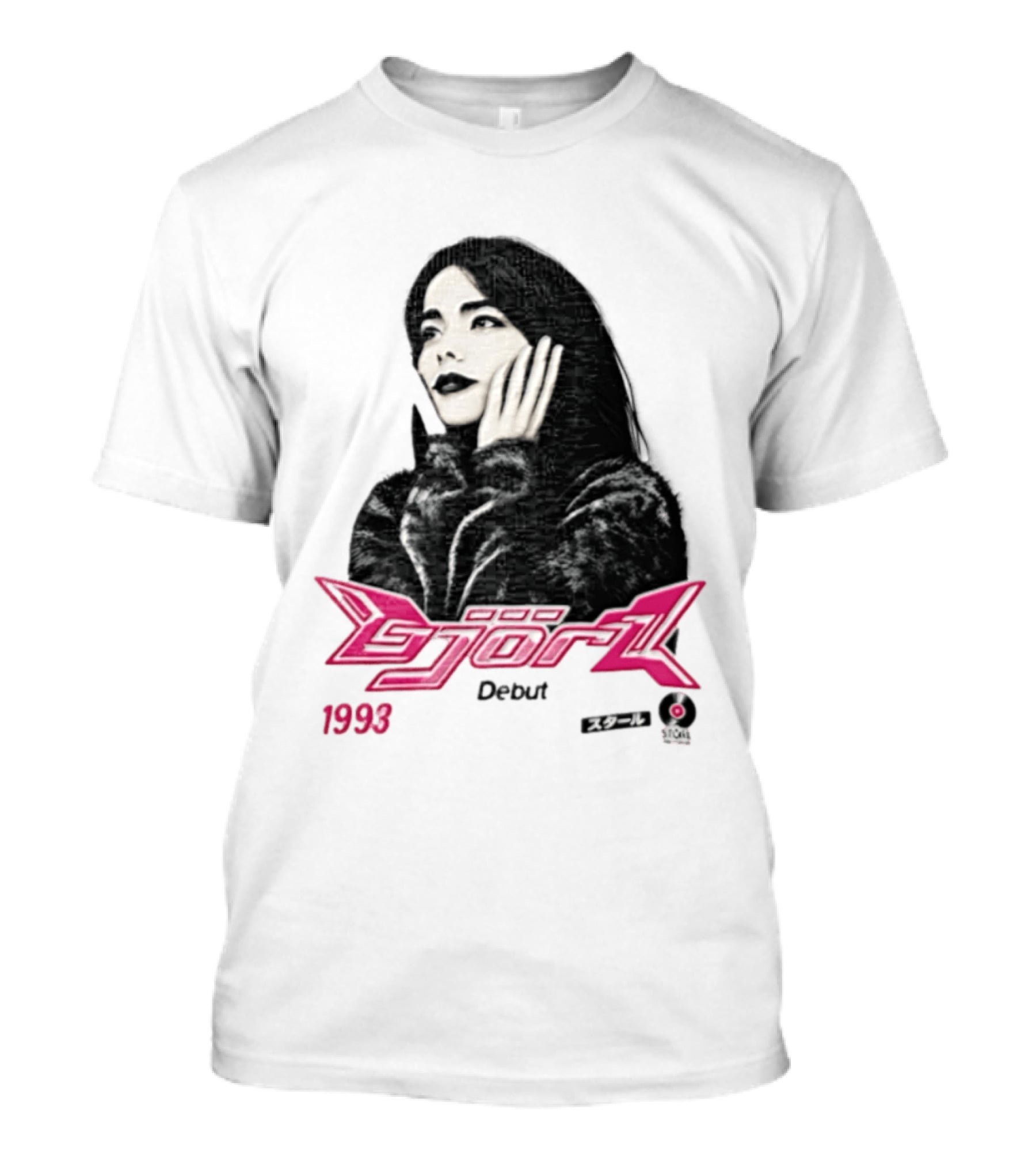 Bjork Debut 1993 Woman Hands On Face Pink T-Shirt