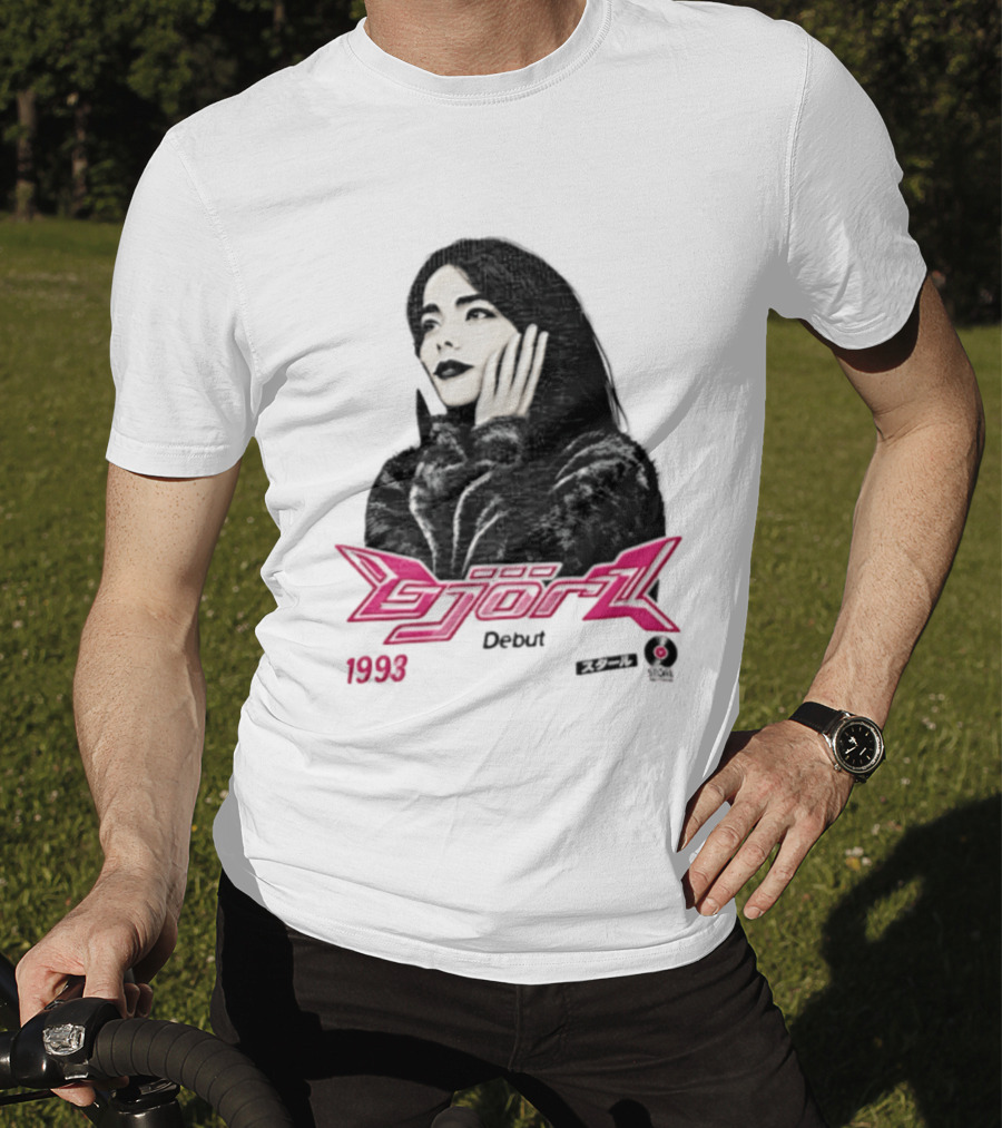 Bjork Debut 1993 Woman Hands On Face Pink T-Shirt