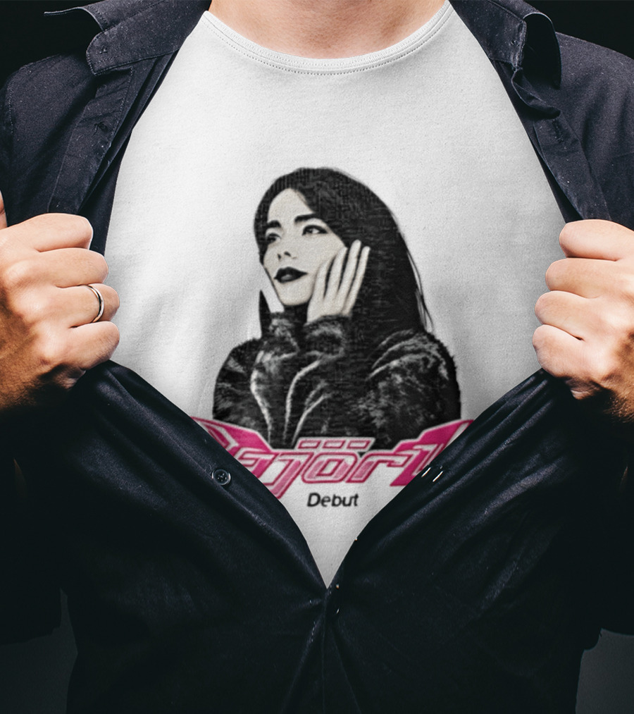 Bjork Debut 1993 Woman Hands On Face Pink T-Shirt