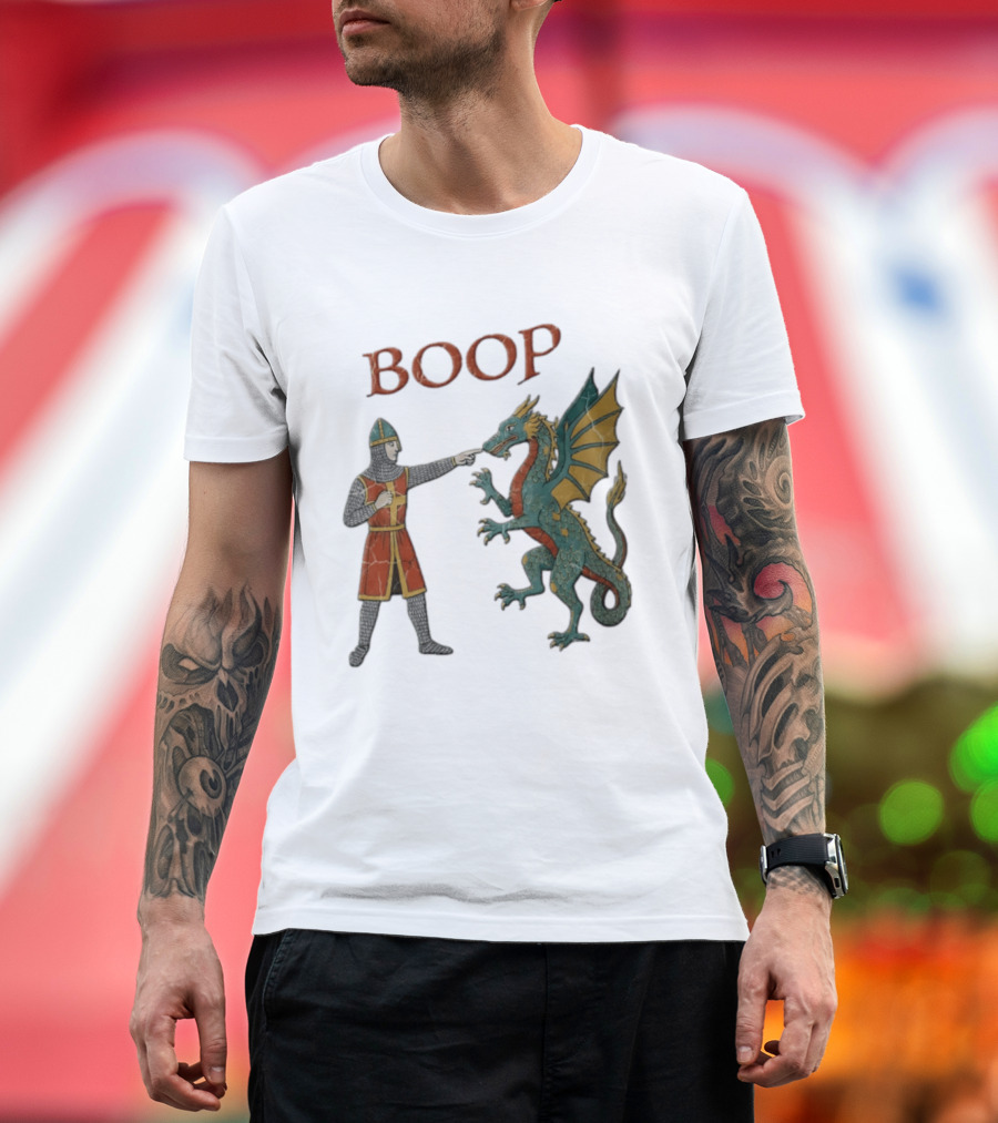 Knight Pointing Boop Dragon Encounter T-Shirt