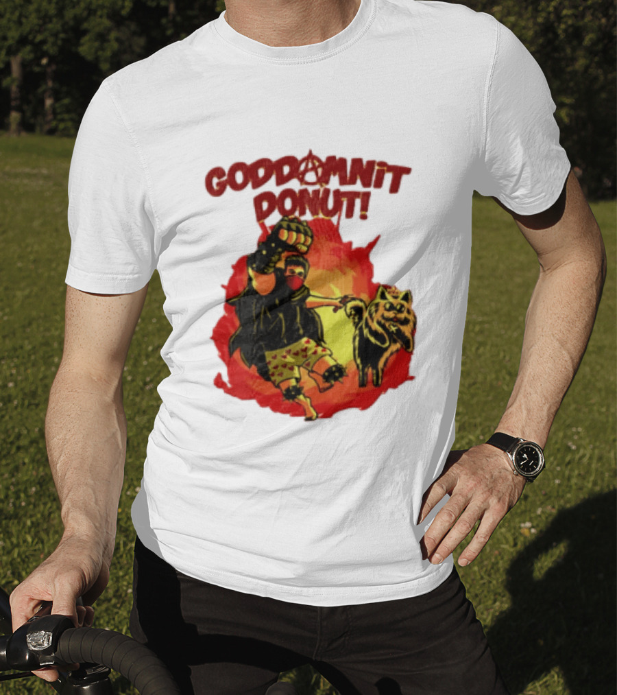 Goddamnit Donut Dungeon Crawler Carl With Mask And Cat T-Shirt
