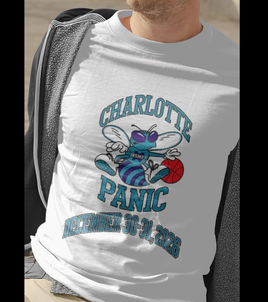 Charlotte Panic December 30 31 2026 Hornet Dribbling Basketball Cartoon T-Shirt