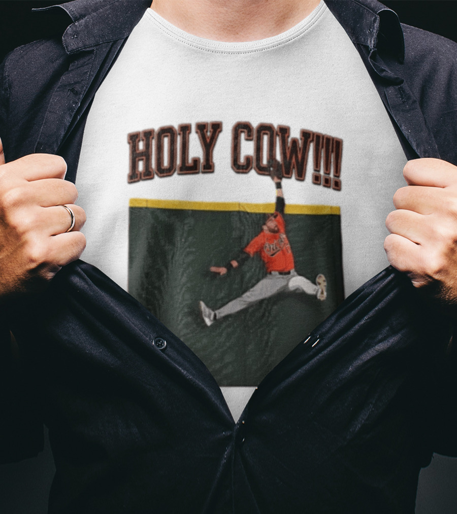 Holy Cow Colton Cowser Baltimore Orioles Catch 2026 T-Shirt