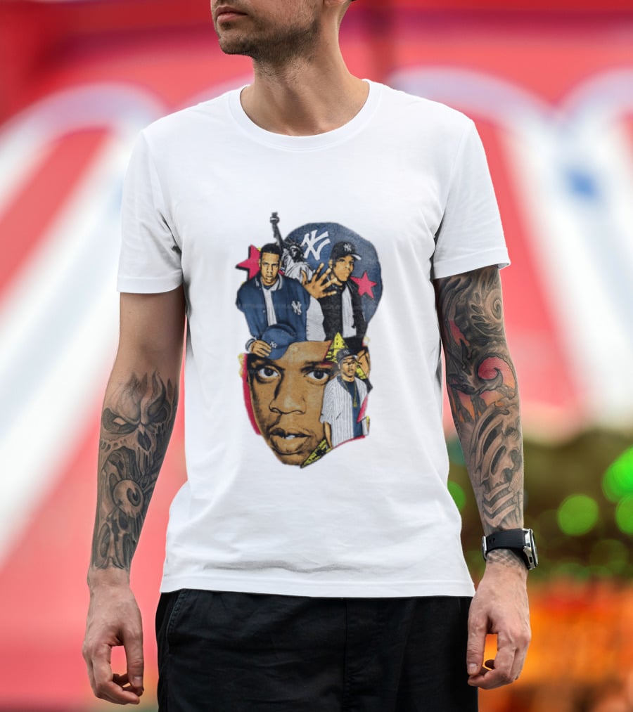 Jay Z New York Yankees Statue Of Liberty Stars T-Shirt