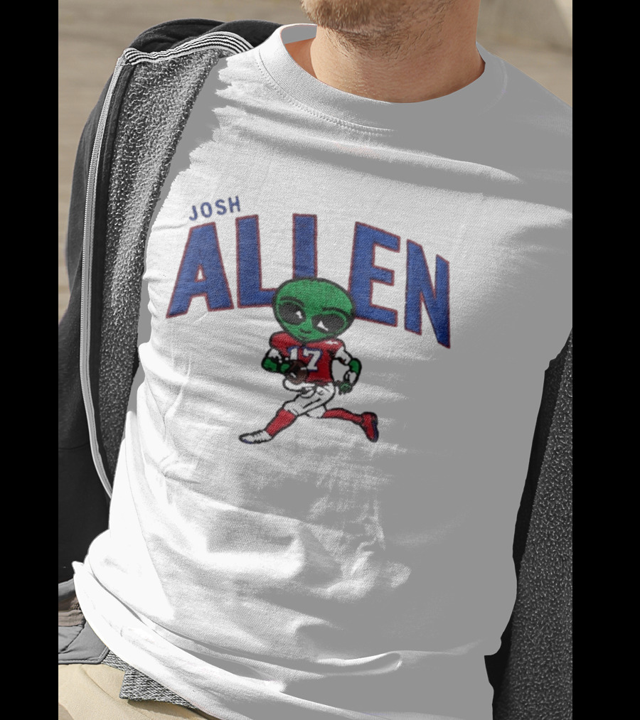 Josh Allen Buffalo Bills Alien 17 Football Player Running T-Shirt