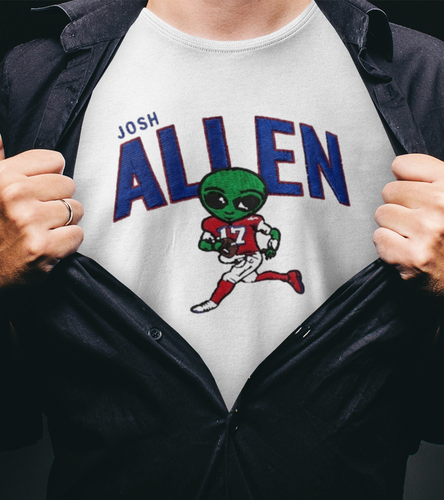 Josh Allen Buffalo Bills Alien 17 Football Player Running T-Shirt