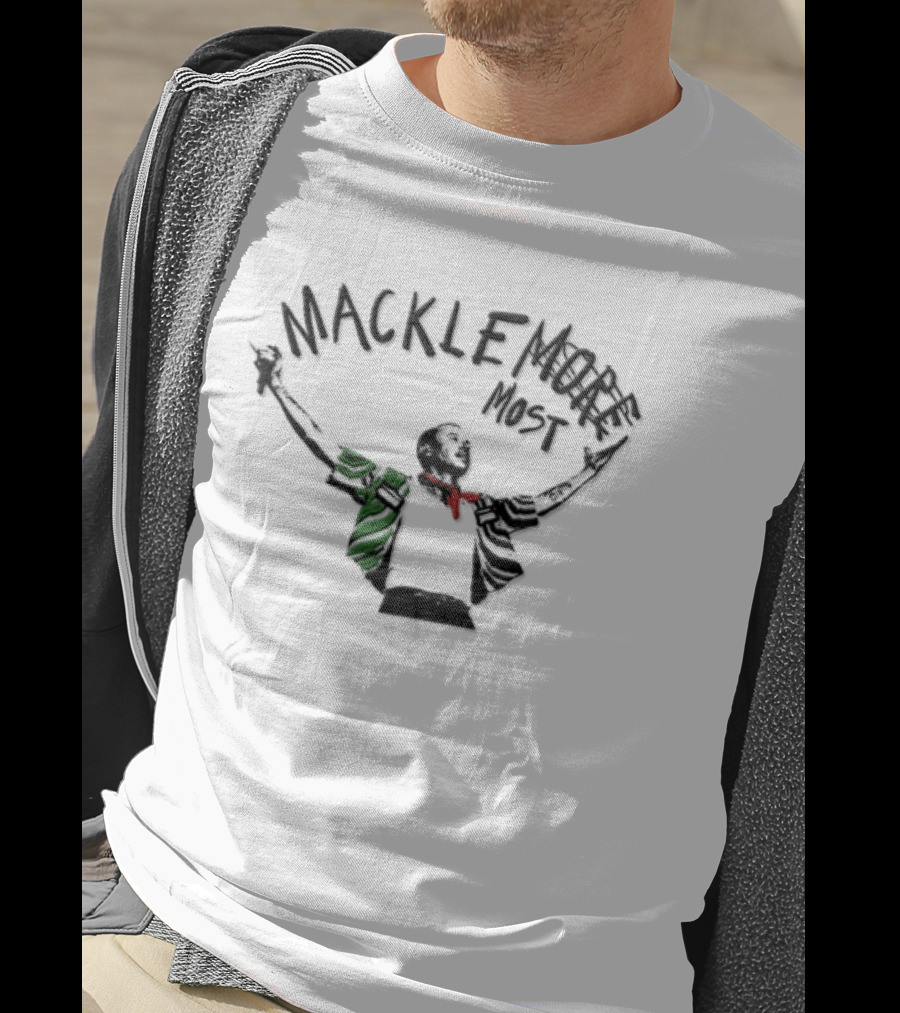 Macklemore Most Man Arms Raised Holding Microphone T-Shirt