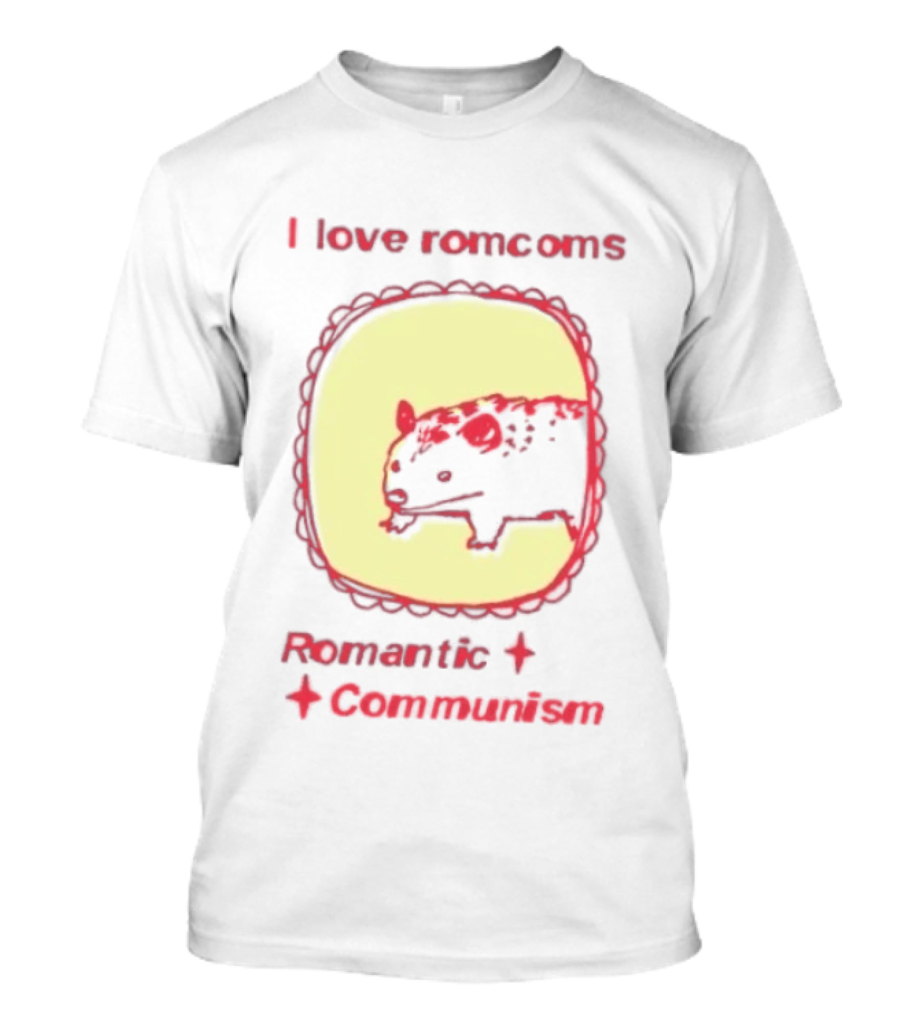 Opossum I Love Romcoms Romantic Communism T-Shirt