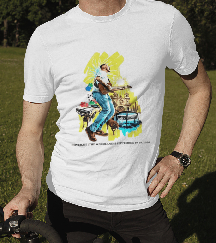 The Woodlands Concert Dover DE September 2026 Vintage Car Fireworks Artistry T-Shirt