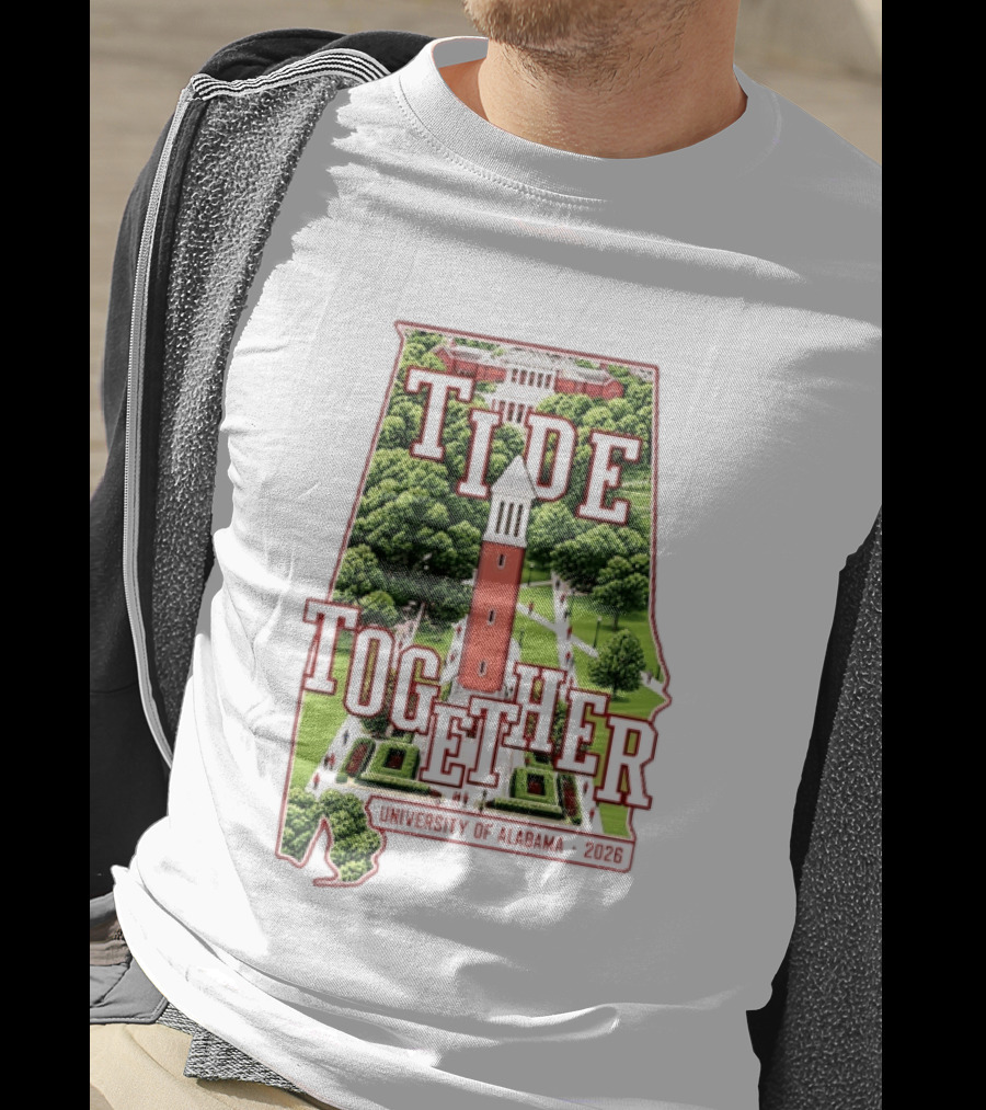 University Of Alabama 2026 Tide Together Alabama Map T-Shirt