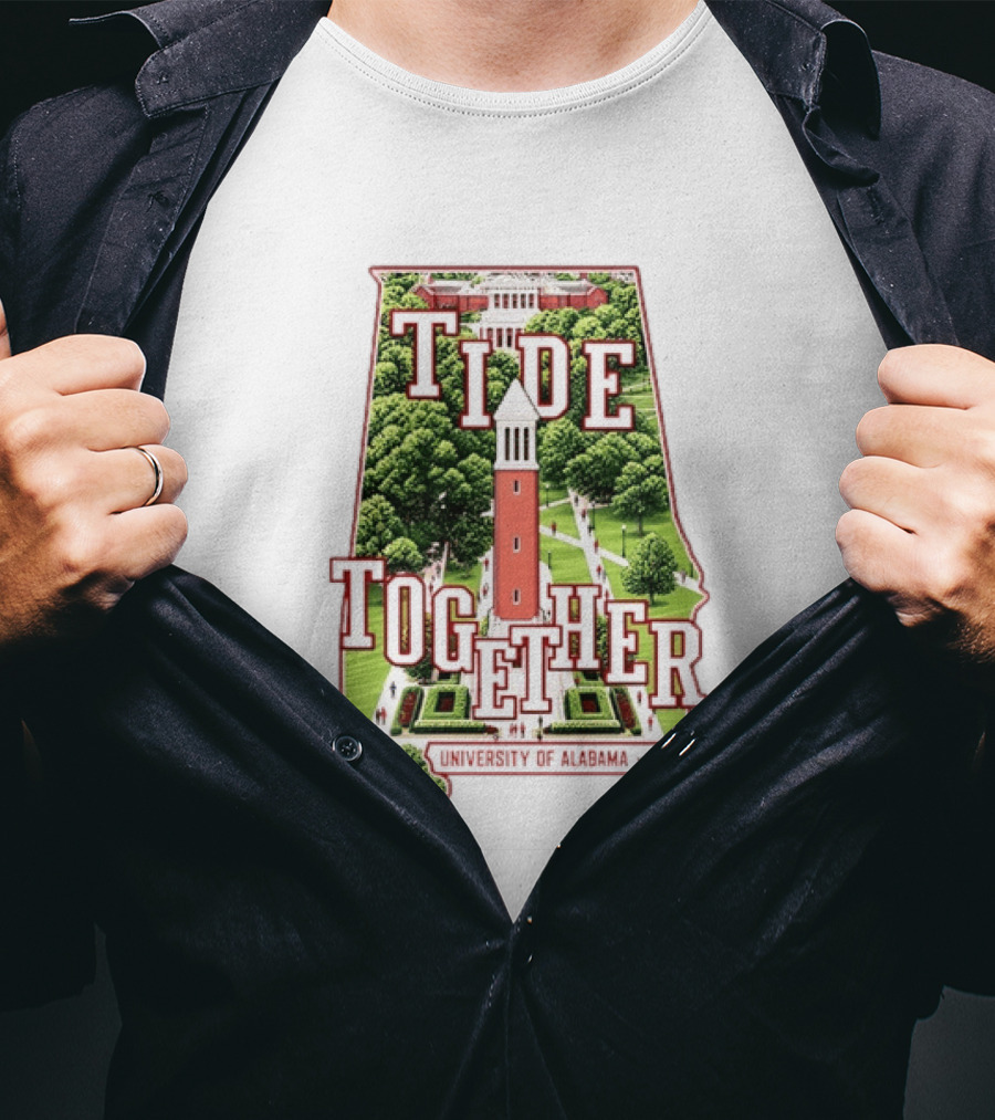 University Of Alabama 2026 Tide Together Alabama Map T-Shirt