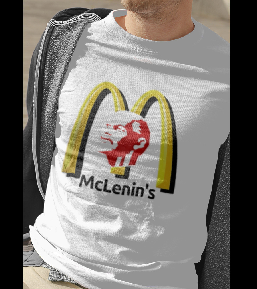 Vladimir Lenin Red Face McLenin's Yellow Arches T-Shirt