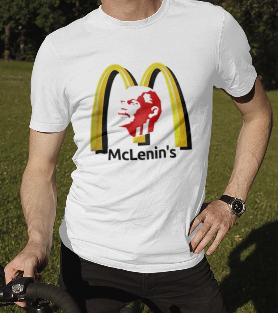Vladimir Lenin Red Face McLenin's Yellow Arches T-Shirt