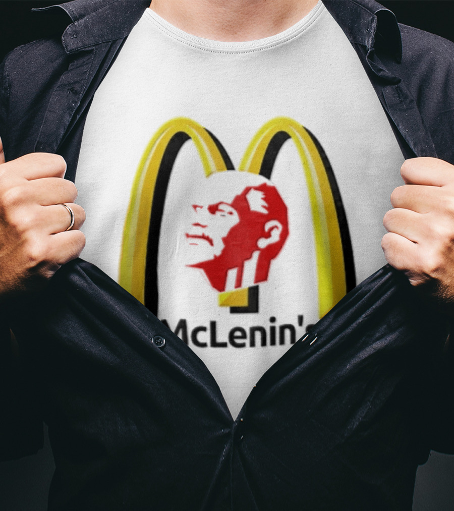 Vladimir Lenin Red Face McLenin's Yellow Arches T-Shirt