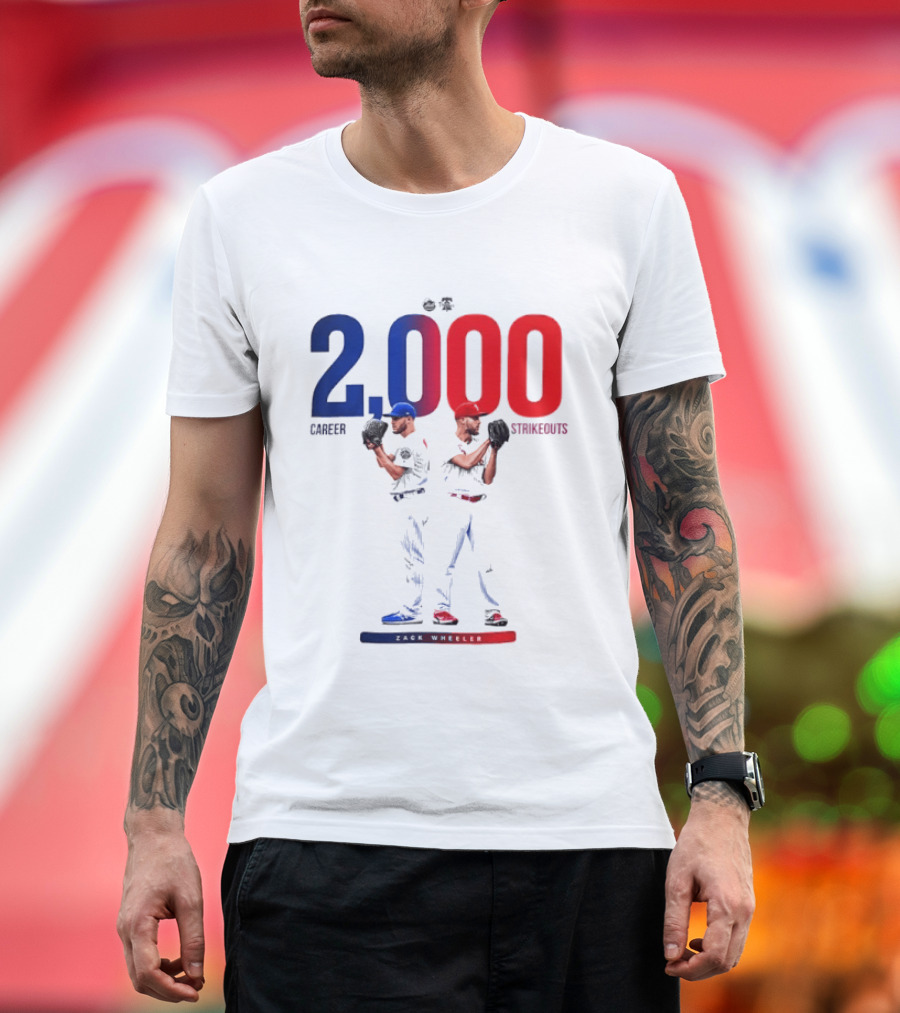 Zack Wheeler 2000 Career Strikeouts NY Mets Philadelphia Phillies T-Shirt