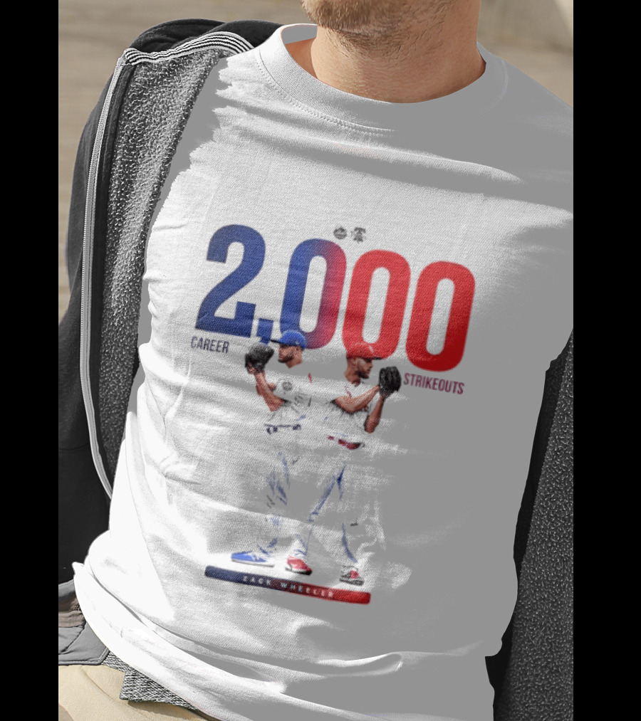 Zack Wheeler 2000 Career Strikeouts NY Mets Philadelphia Phillies T-Shirt
