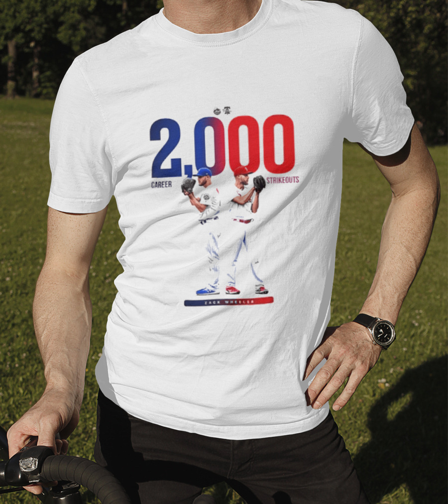 Zack Wheeler 2000 Career Strikeouts NY Mets Philadelphia Phillies T-Shirt