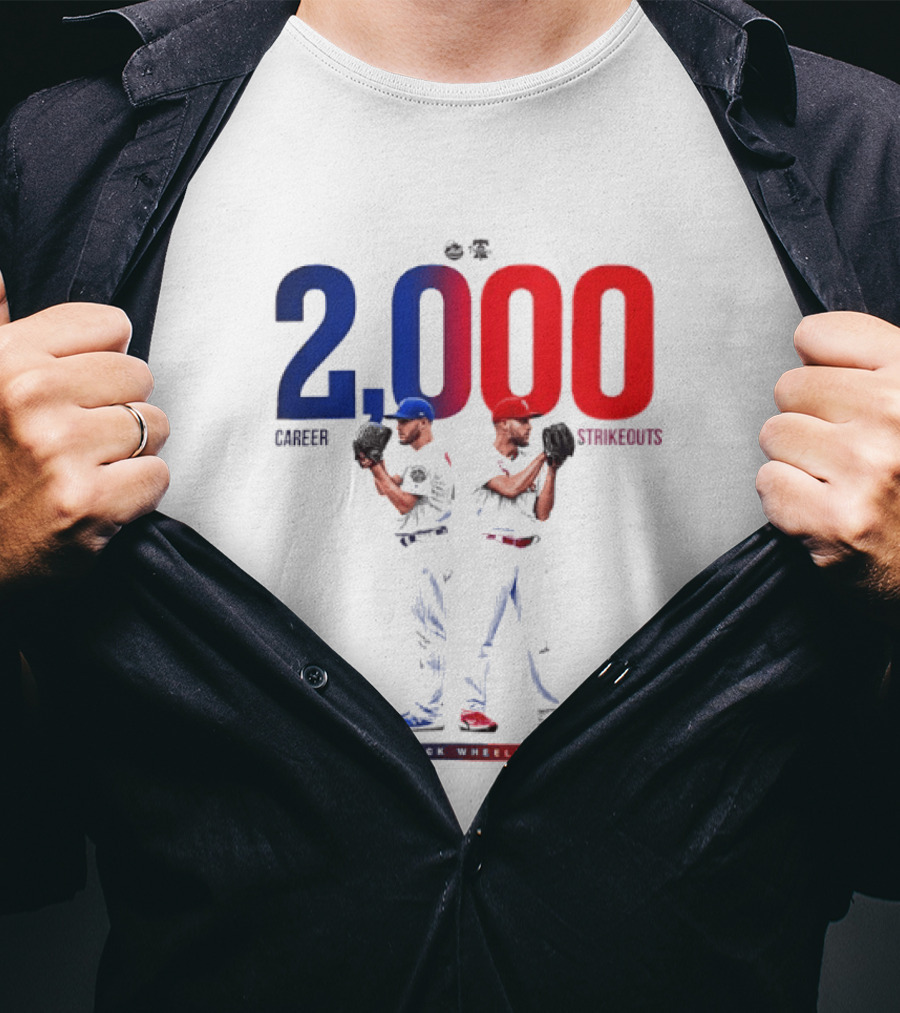 Zack Wheeler 2000 Career Strikeouts NY Mets Philadelphia Phillies T-Shirt