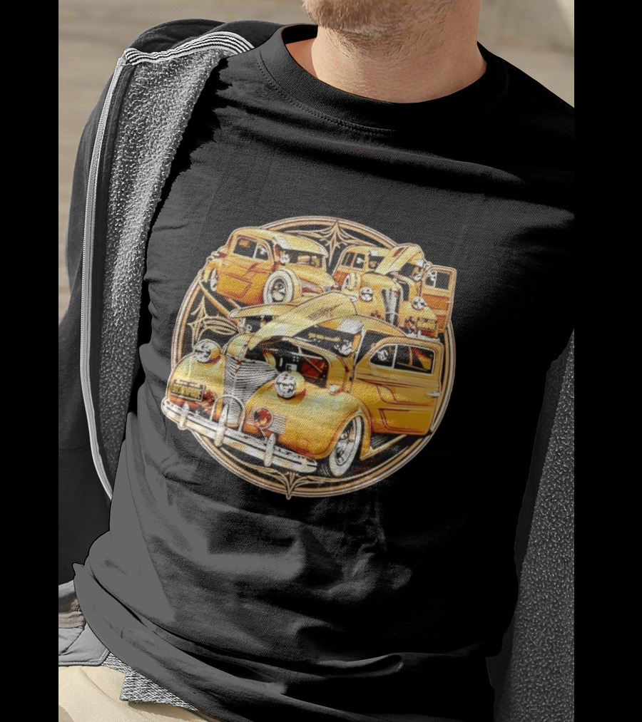 Brown Pride Lowrider Classic Cars Vintage Custom Car Art Deco T-Shirt