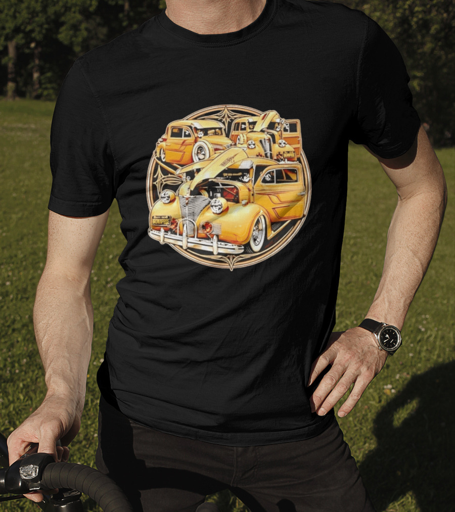 Brown Pride Lowrider Classic Cars Vintage Custom Car Art Deco T-Shirt