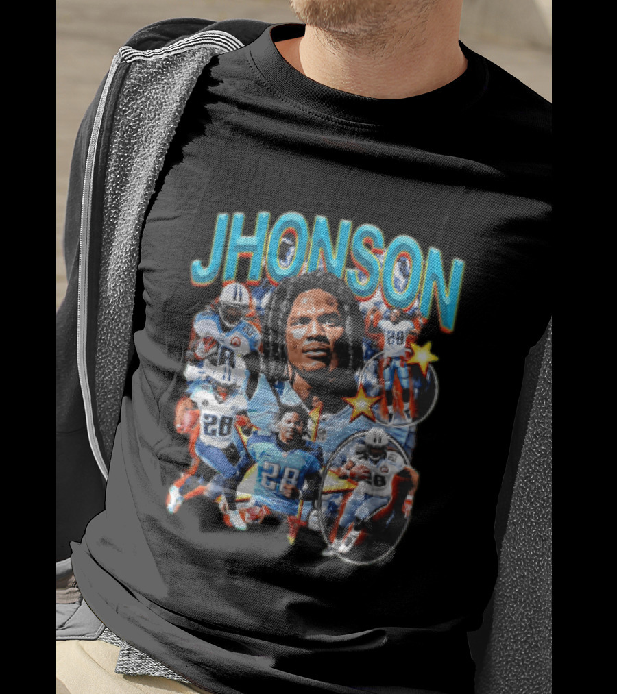 Chris Johnson Tennessee Titans 2000 Yard Season Jhonson 28 NFL Football T-Shirt