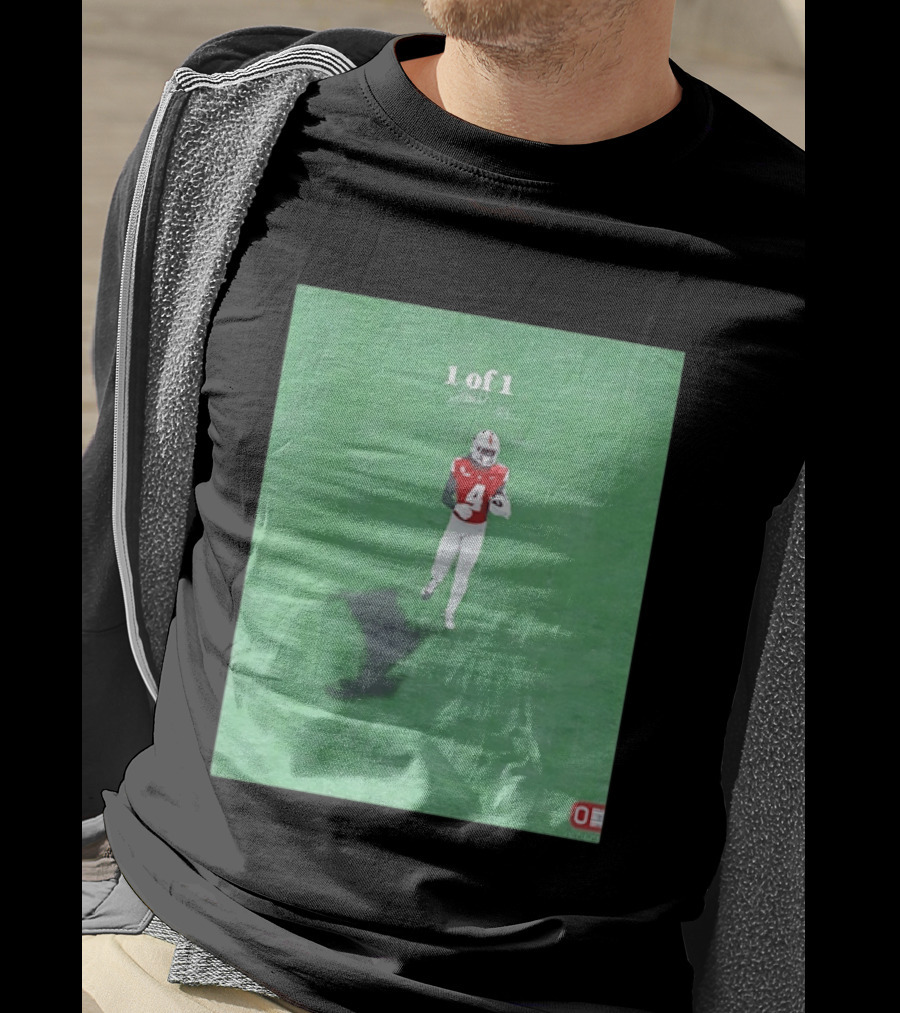 Julian Fleming Ohio State Buckeyes 1 Of 1 Number 4 Football Player T-Shirt