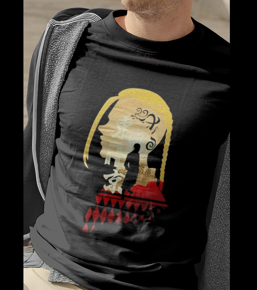 Ken Ryuguji Tokyo Revengers Draken Silhouette Art Japan Cityscape Hair T-Shirt
