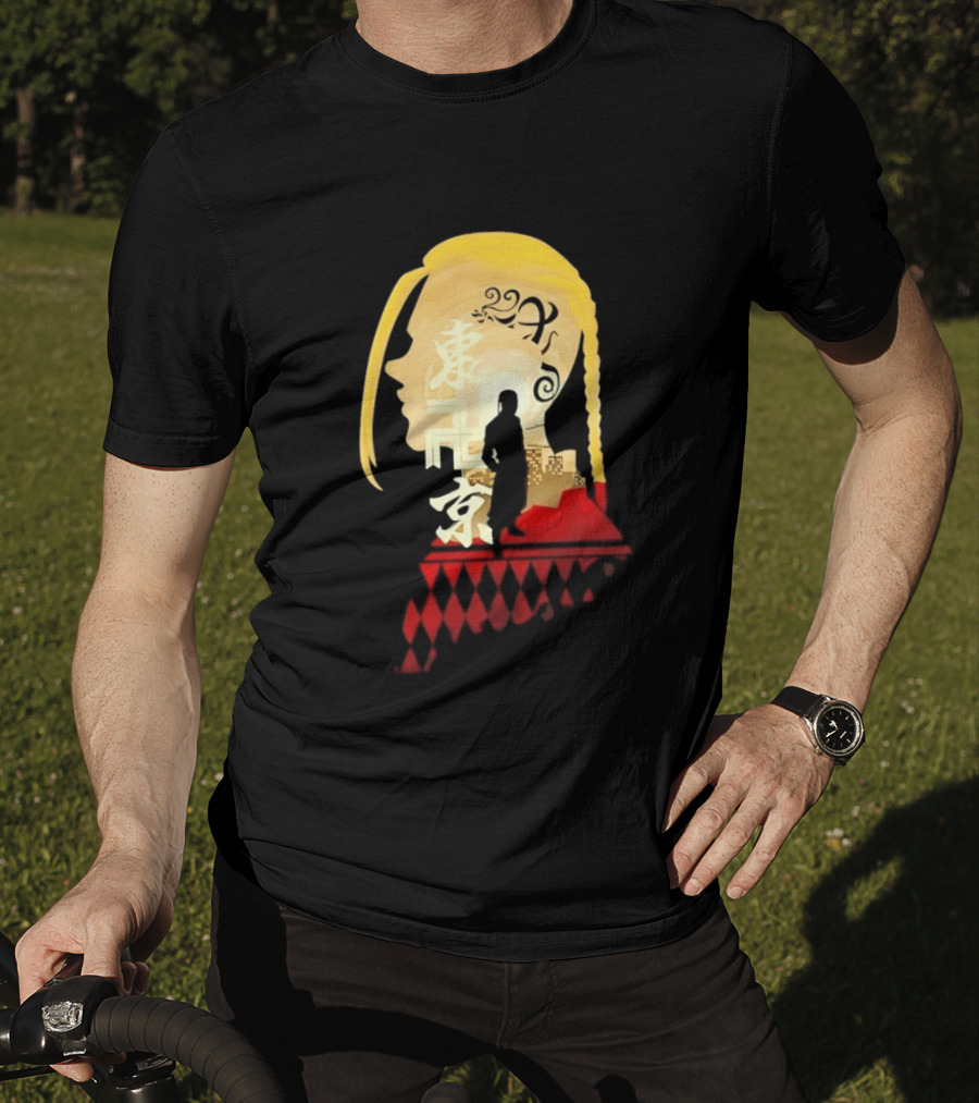 Ken Ryuguji Tokyo Revengers Draken Silhouette Art Japan Cityscape Hair T-Shirt