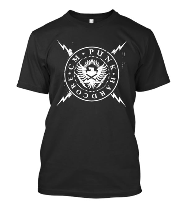 Distressed CM Punk Hardcore Wrestling Iconic Lightning T-Shirt