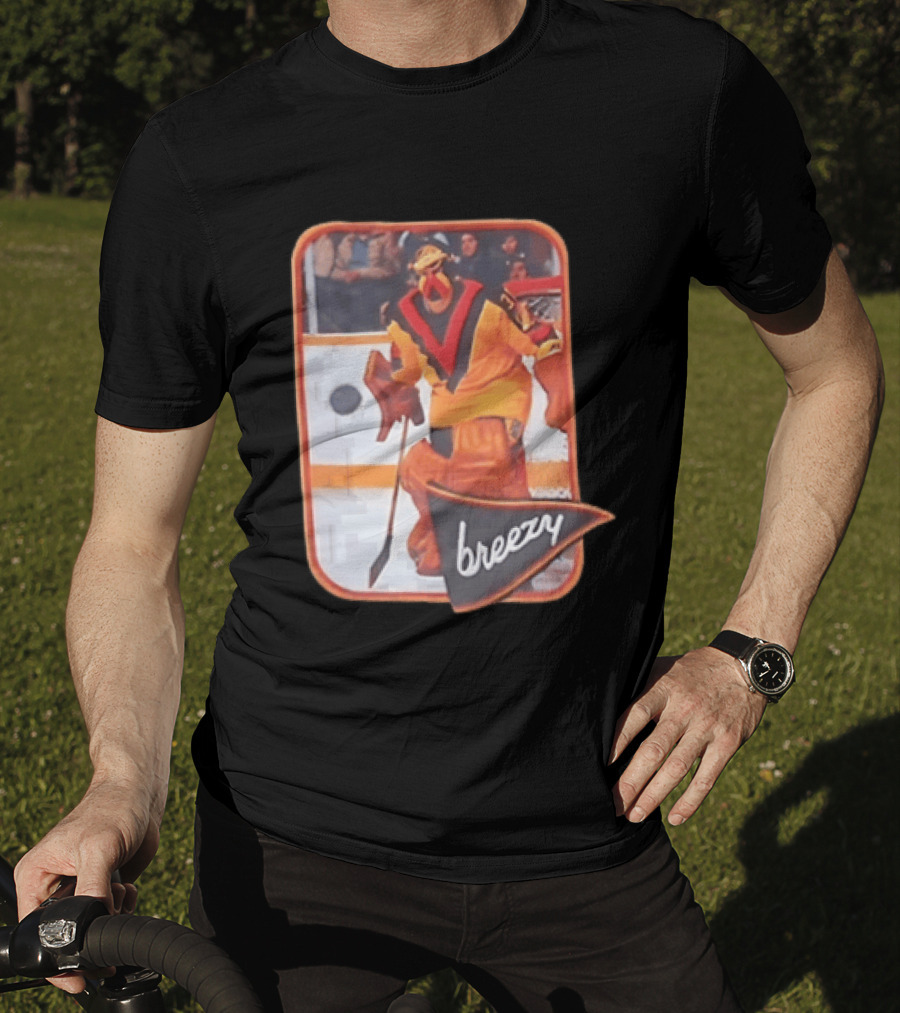 Richard Brodeur Vancouver Canucks NHL Breezy Retro Goalie Gear T-Shirt