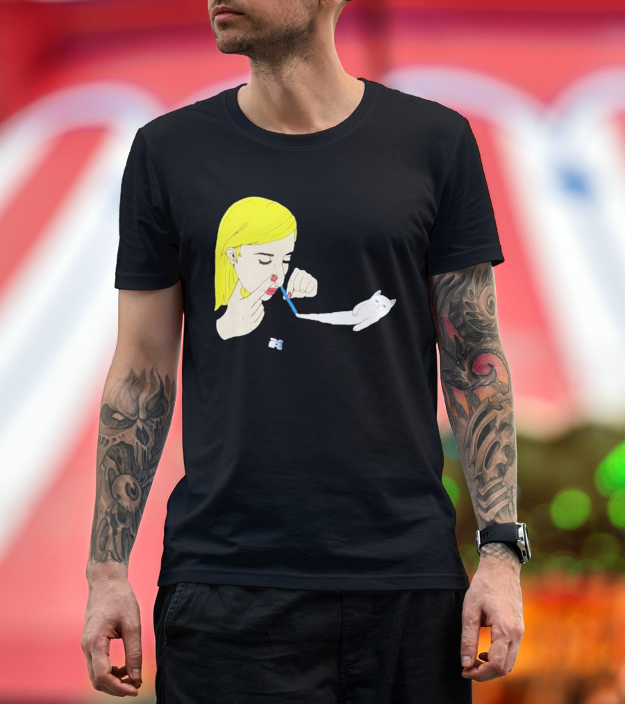 Ripndip Nermal Snorting Cat Blonde Girl Streetwear T-Shirt