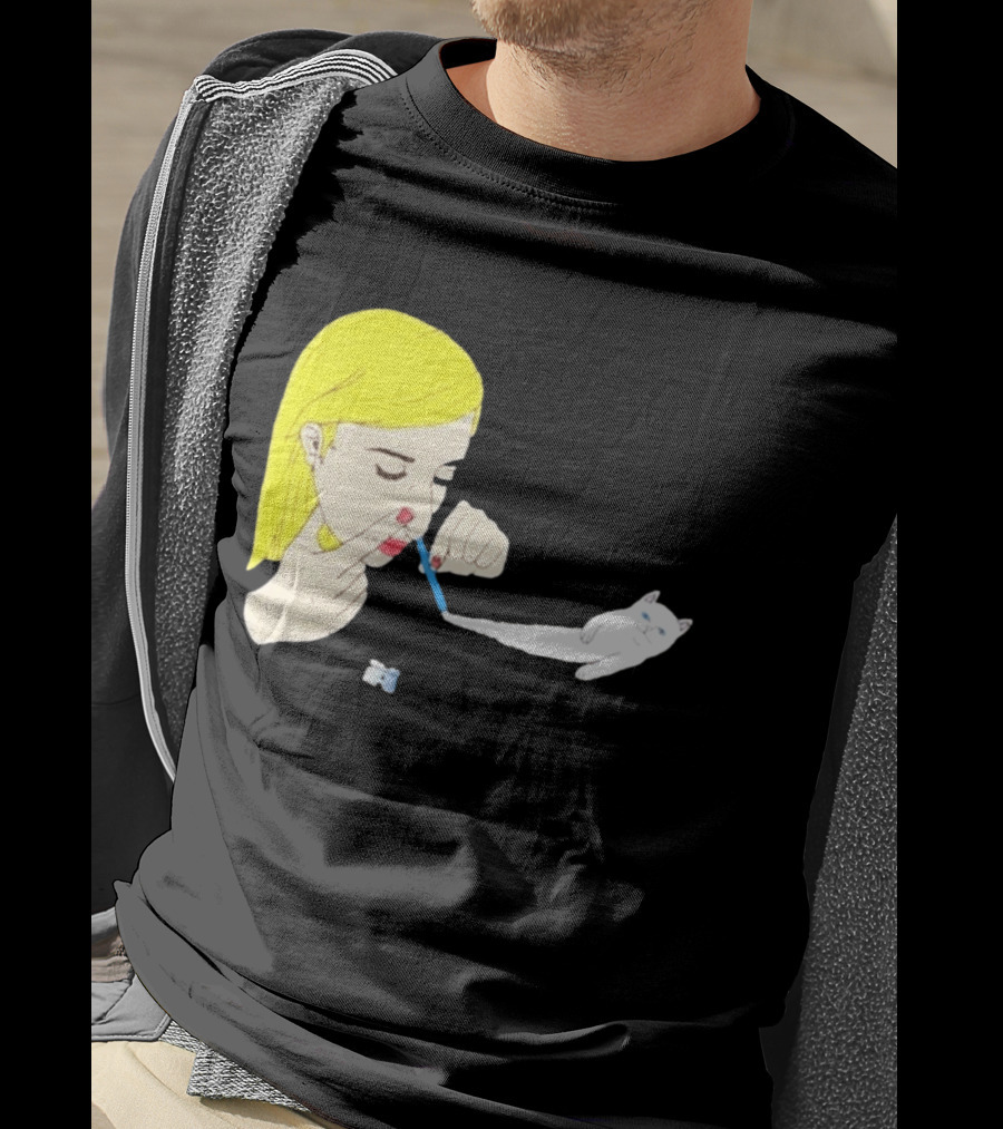 Ripndip Nermal Snorting Cat Blonde Girl Streetwear T-Shirt