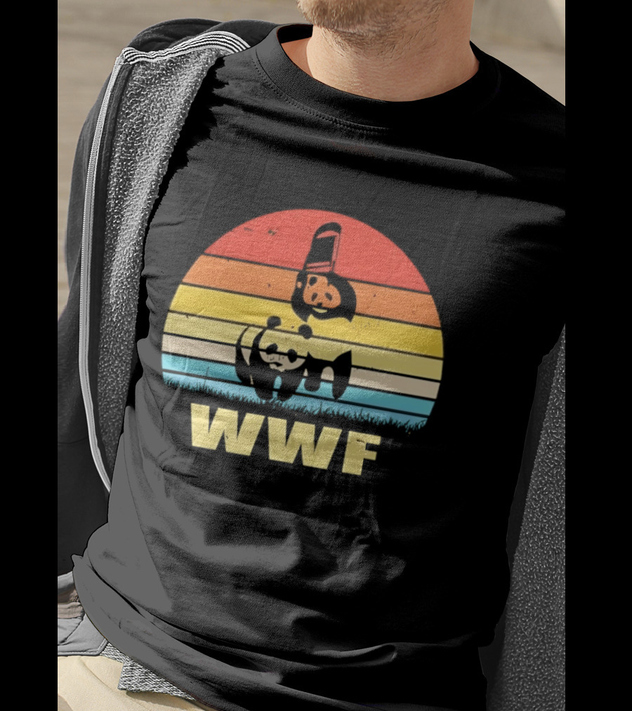 WWF Panda Retro Sunset World Wildlife Fund T-Shirt