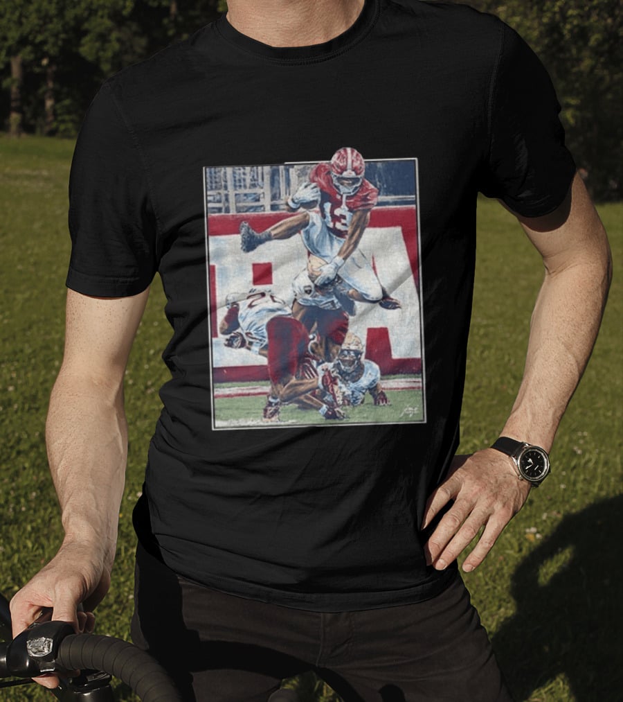 Alabama Football EJ Crowell Leaping Over Noles Defenders T-Shirt