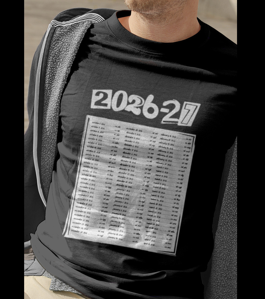 2026 2027 San Jose Sharks Team Hockey Match Date Schedule T-Shirt