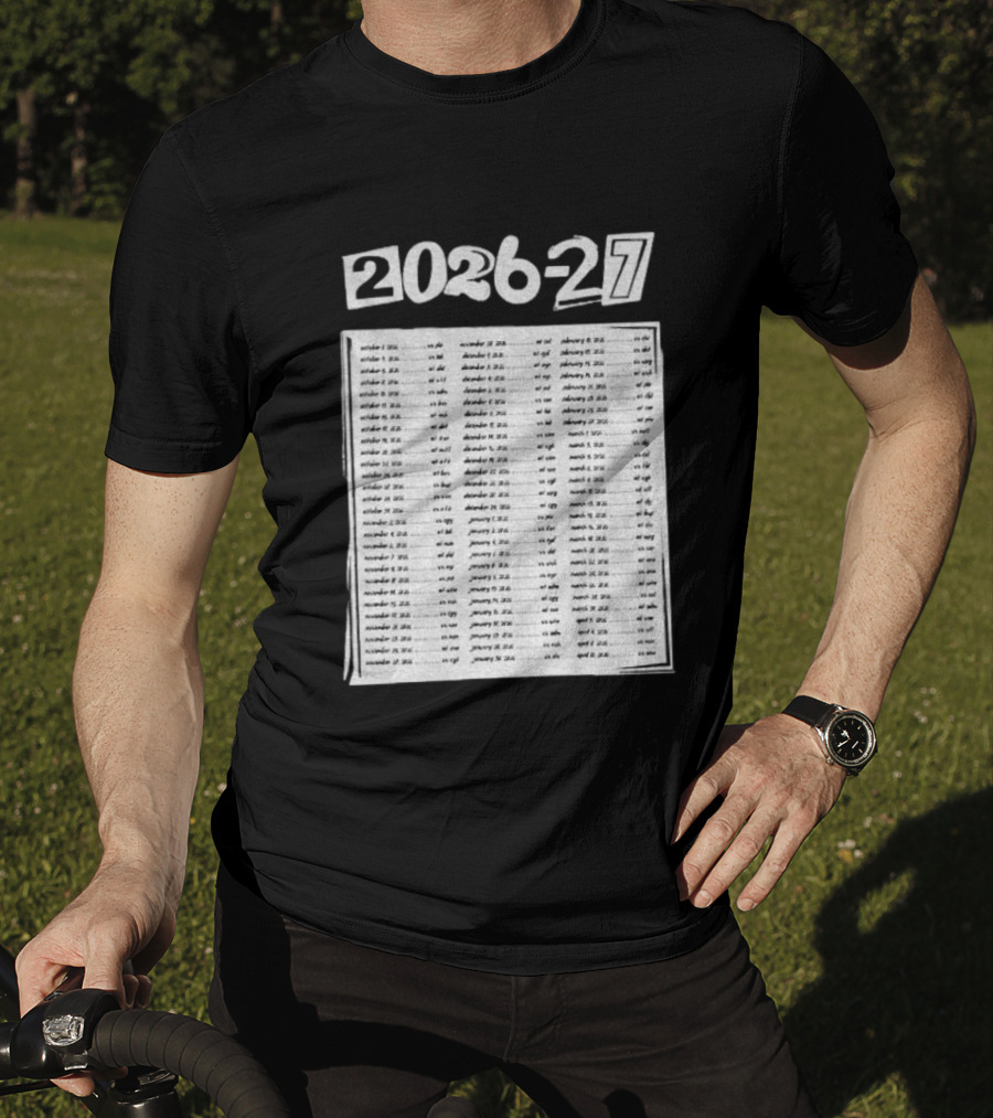 2026 2027 San Jose Sharks Team Hockey Match Date Schedule T-Shirt