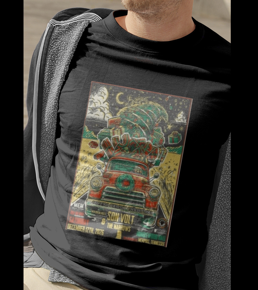 Lucero Family Christmas Concert Memphis Minglewood Hall December 12 2026 Featuring Son Volt And The Narrows Holiday Bash T-Shirt