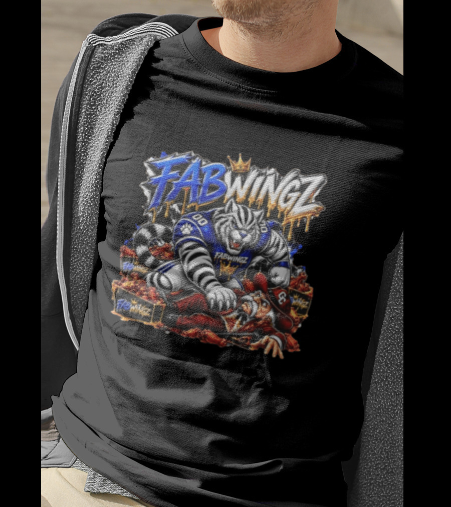 FABWINGZ 00 Tiger Vs Old Cowboy In Chicken Wings Battle T-Shirt