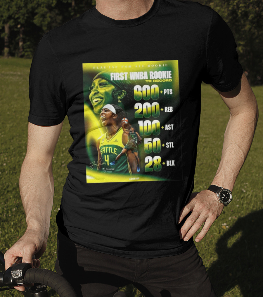 Flau'jae For All Rookie First WNBA Rookie To Record 600+ PTS 200+ REB 100+ AST 50+ STL 28+ BLK Seattle T-Shirt