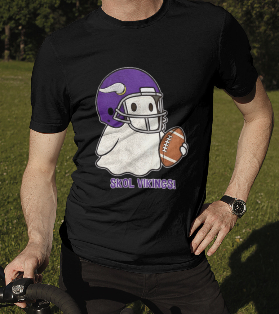 Minnesota Vikings Skol Vikings Ghost Purple Football Helmet T-Shirt