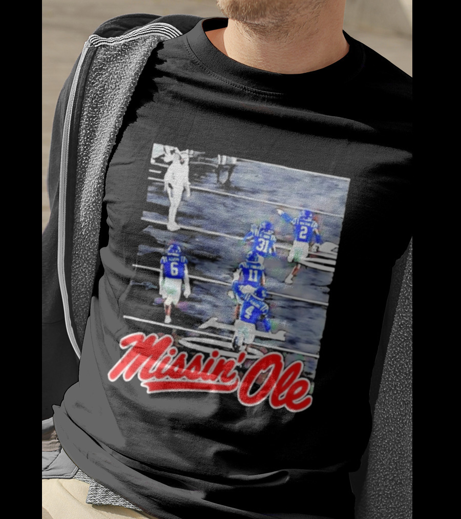 Missin' Ole Mississippi Rebels Football Players In Action T-Shirt