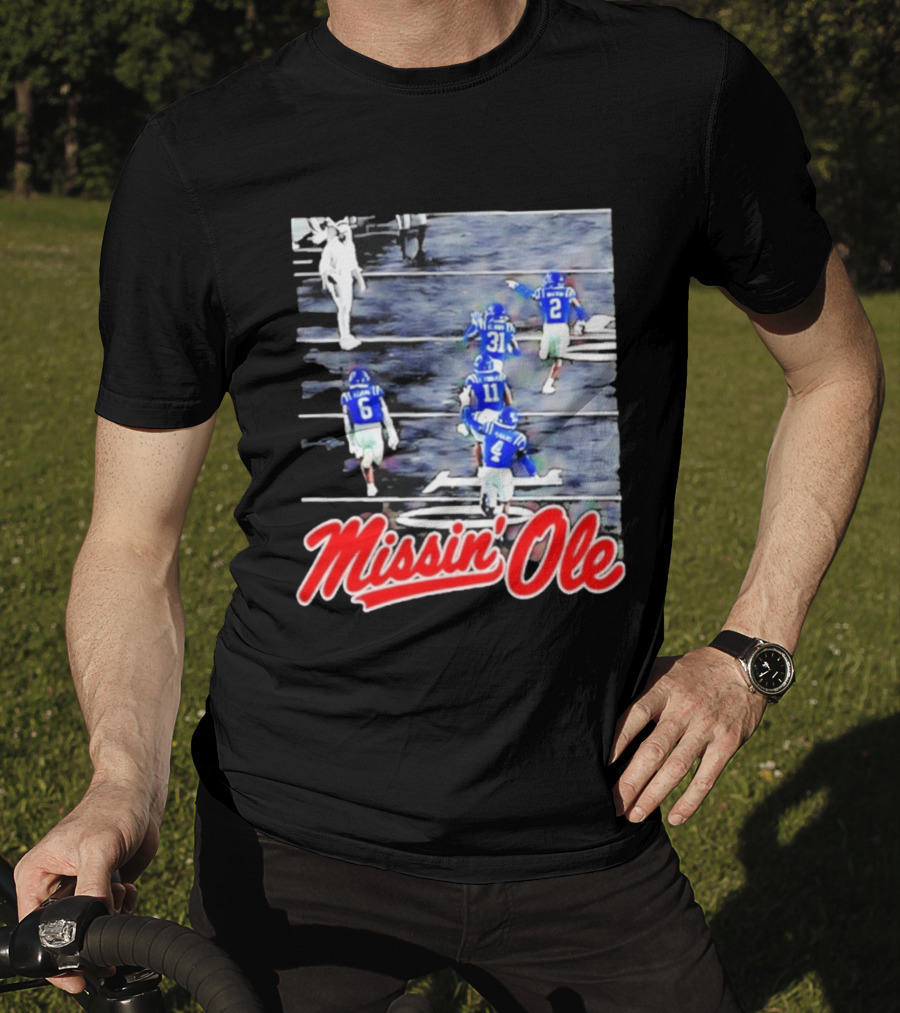 Missin' Ole Mississippi Rebels Football Players In Action T-Shirt