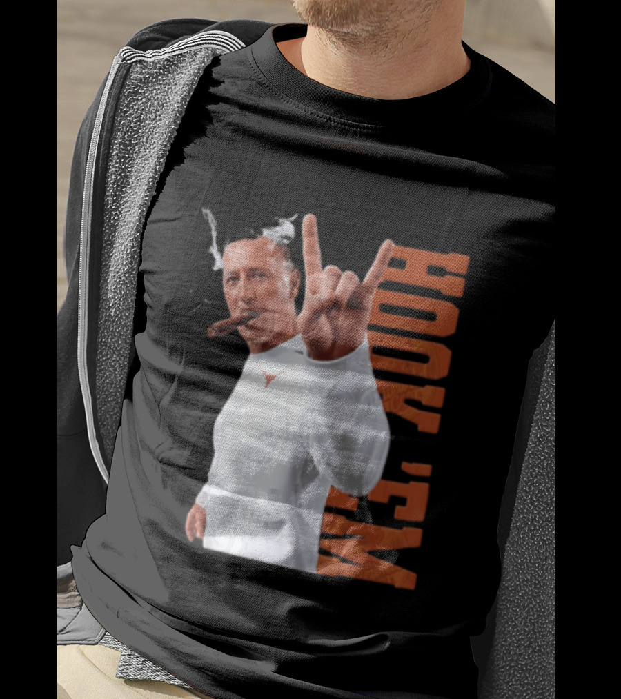Steve Sarkisian Texas Longhorns NCAA Hook Em Smoking Cigar T-Shirt